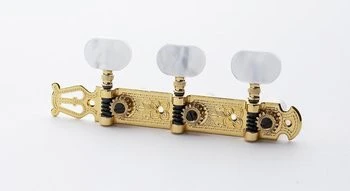 SCHALLER TK7955002 LYRE CLASSICAL TUNING KEYS GOLD WITH PEARLOID BUTTONS 16:1 1-3/8 SPACING