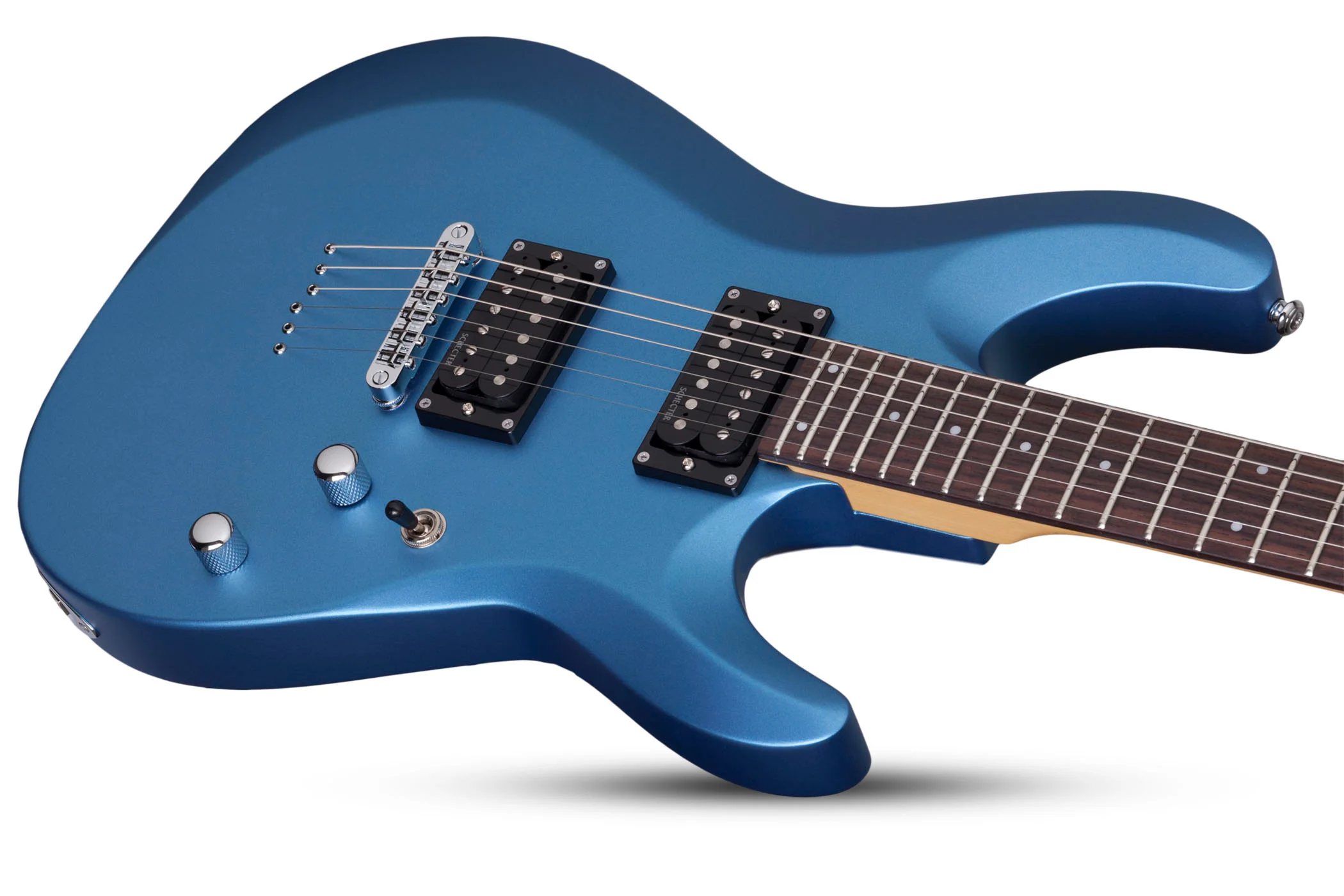 SCHECTER C-6 DELUXE SMLB GUITARRA ELECTRICA SATIN METALLIC LIGHT BLUE - Image 3