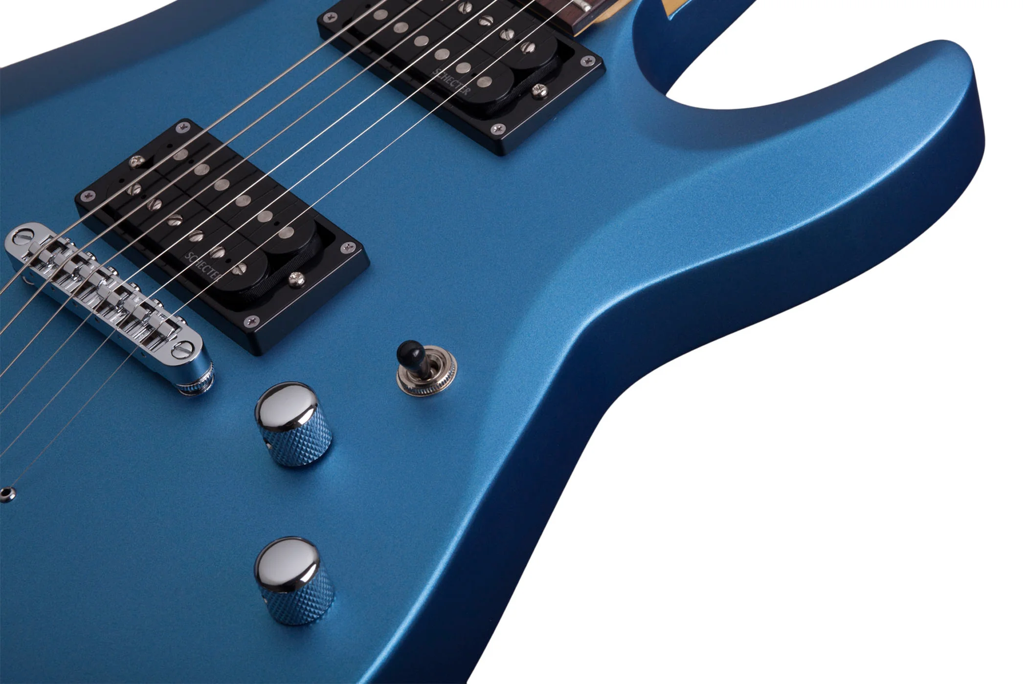 SCHECTER C-6 DELUXE SMLB GUITARRA ELECTRICA SATIN METALLIC LIGHT BLUE - Image 6