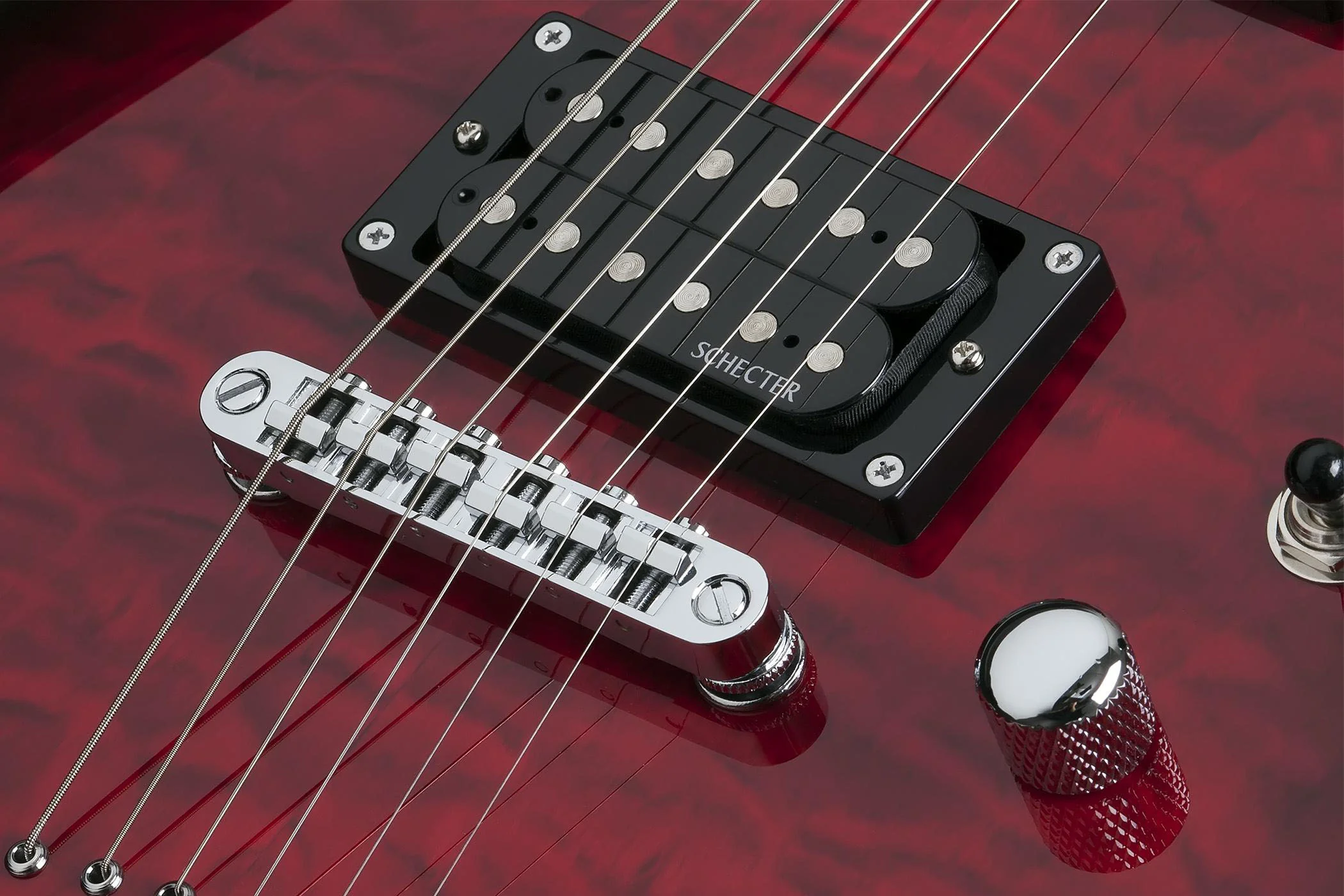 SCHECTER C-6 PLUS STCB GUITARRA ELECTRICA SEE THRU CHERRY BURST - Image 3