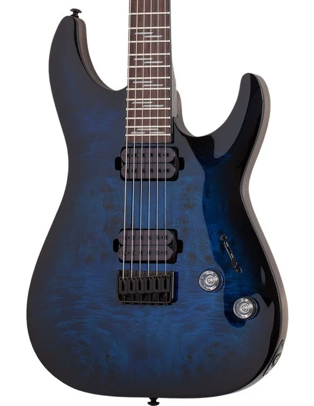 SCHECTER OMEN ELITE 6 STBB GUITARRA ELECTRICA SEE THRU BLUE BURST - Image 2