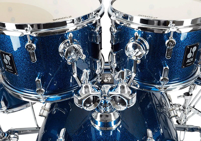 SONOR AQX STUDIO SET BOS BATERIA ACUSTICA CON HERRAJES Y PLATOS BLUE OCEAN SPARKLE - Image 4