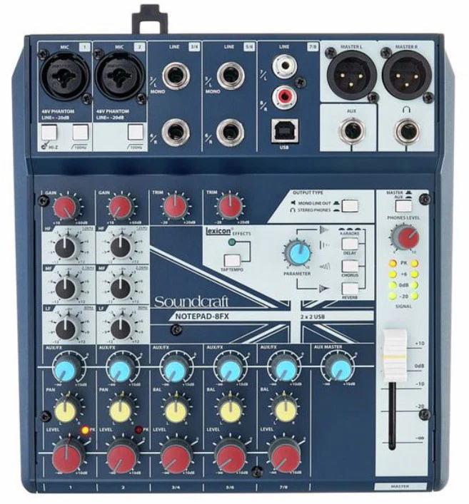 SOUNDCRAFT NOTEPAD-8FX MESA DE MEZCLAS DE 8 CANALES