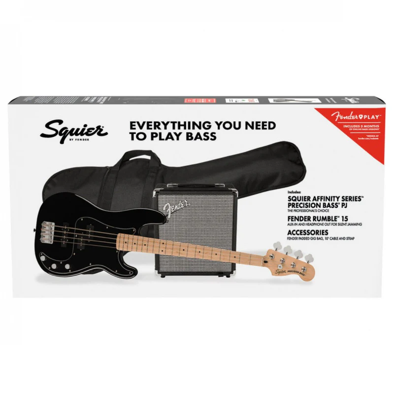 SQUIER AFFINITY PACK PRECISION BASS PJ BLK MN BAJO ELECTRICO NEGRO - Image 13
