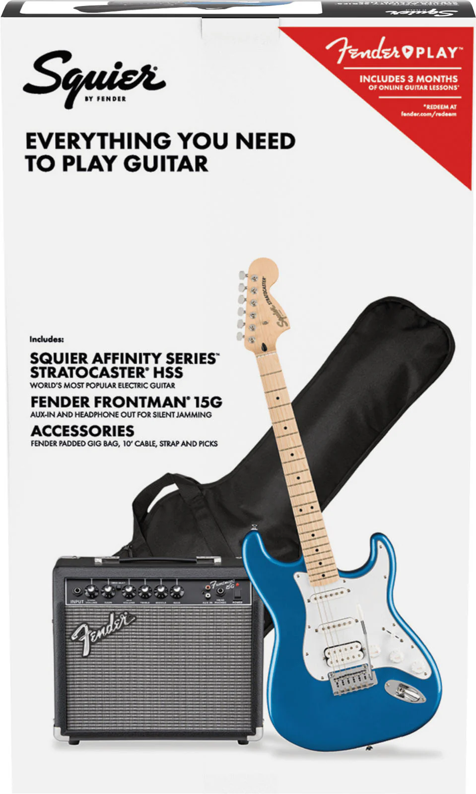SQUIER AFFINITY PACK STRATOCASTER HSS MN LPB GUITARRA ELECTRICA LAKE PLACID BLUE - Image 2