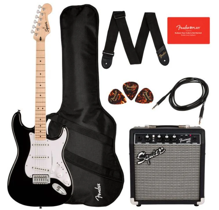 SQUIER SONIC STRATOCASTER PACK MN GUITARRA ELECTRICA NEGRA