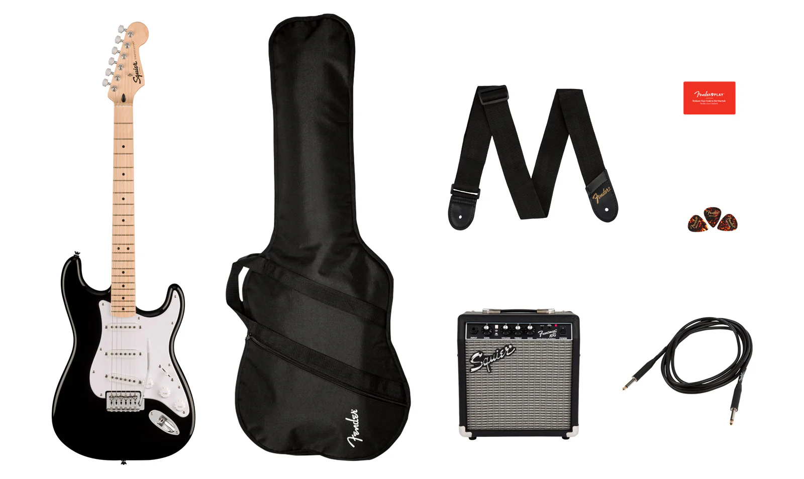 SQUIER SONIC STRATOCASTER PACK MN GUITARRA ELECTRICA NEGRA - Image 14