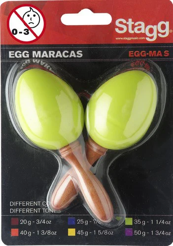 STAGG EGG-MA SGR PAR DE MARACAS DE HUEVO DE PLASTICO VERDE