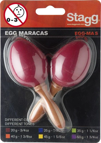 STAGG EGG-MA SRD PAR DE MARACAS DE HUEVO DE PLASTICO ROJO