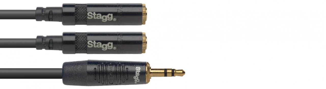 STAGG NYA010/MPS2MJSR CABLE MINIJACK ESTEREO A DOS HEMBRAS MINIJACK 30CM