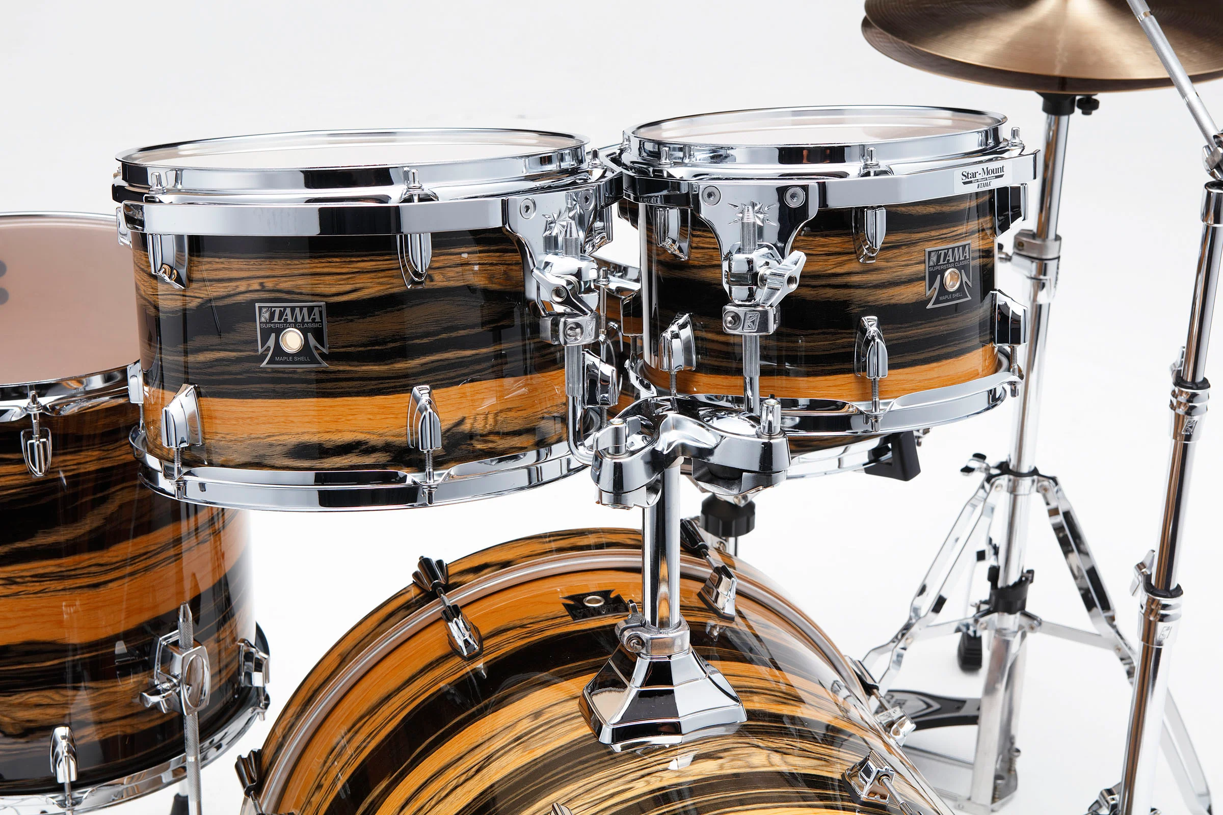 TAMA CK50R+H NET SUPERSTAR CLASSIC BATERIA ACUSTICA CON HERRAJES NATURAL EBONY TIGER WRAP - Image 4