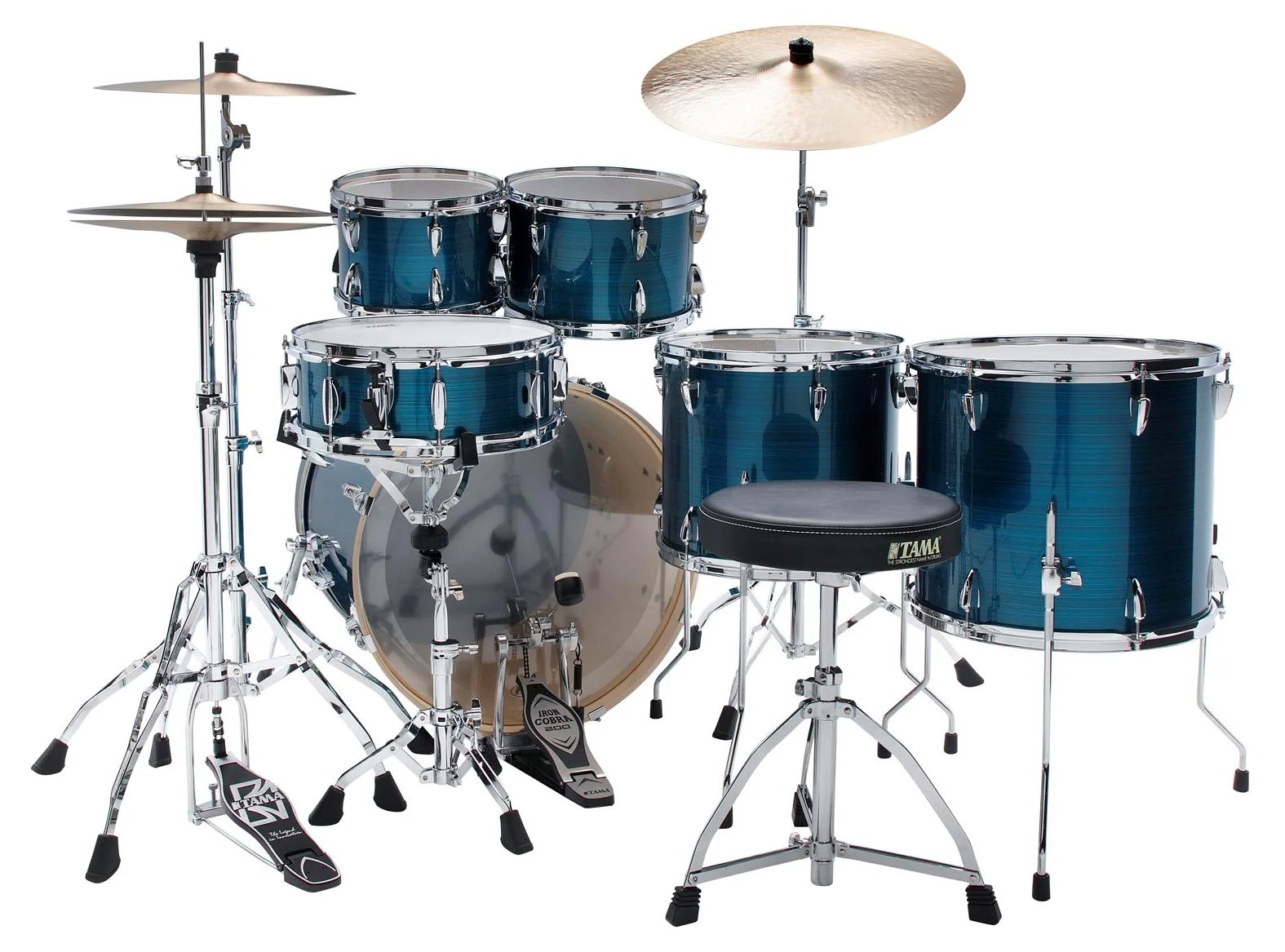 TAMA IP62H6W HLB IMPERIALSTAR BATERIA ACUSTICA CON HERRAJES Y PLATOS HAIRLINE BLUE - Image 3
