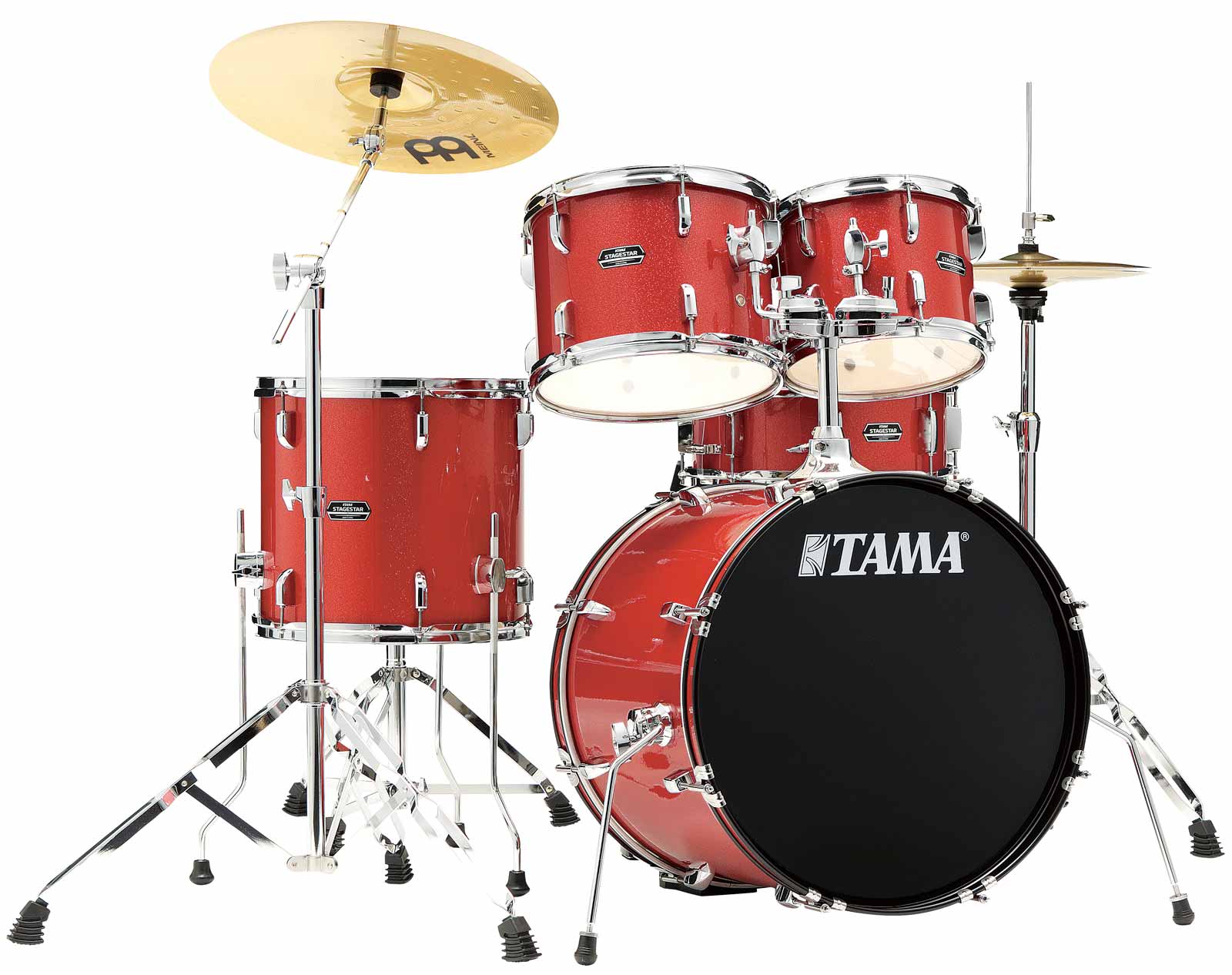TAMA ST50H5 CDS STAGESTAR BATERIA ACUSTICA CON HERRAJES Y PLATOS CANDY RED SPARKLE
