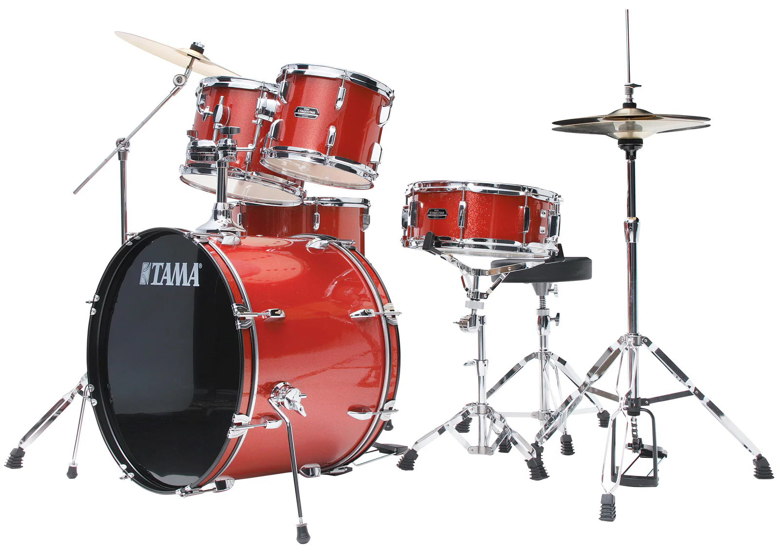 TAMA ST52H5 CDS STAGESTAR BATERIA ACUSTICA CON HERRAJES Y PLATOS CANDY RED SPARKLE - Image 2