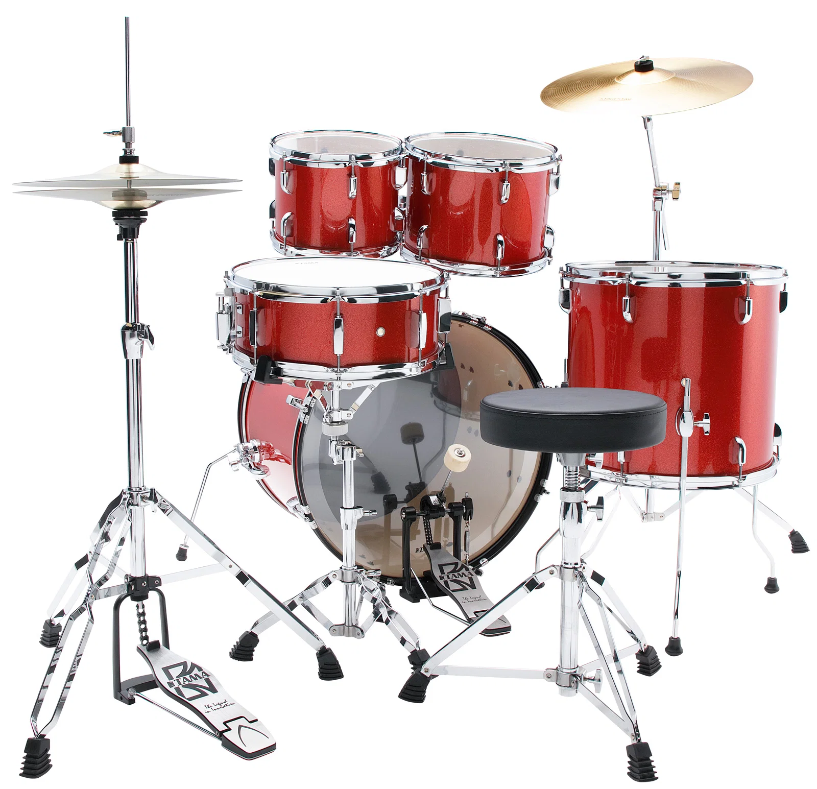 TAMA ST52H5 CDS STAGESTAR BATERIA ACUSTICA CON HERRAJES Y PLATOS CANDY RED SPARKLE - Image 3