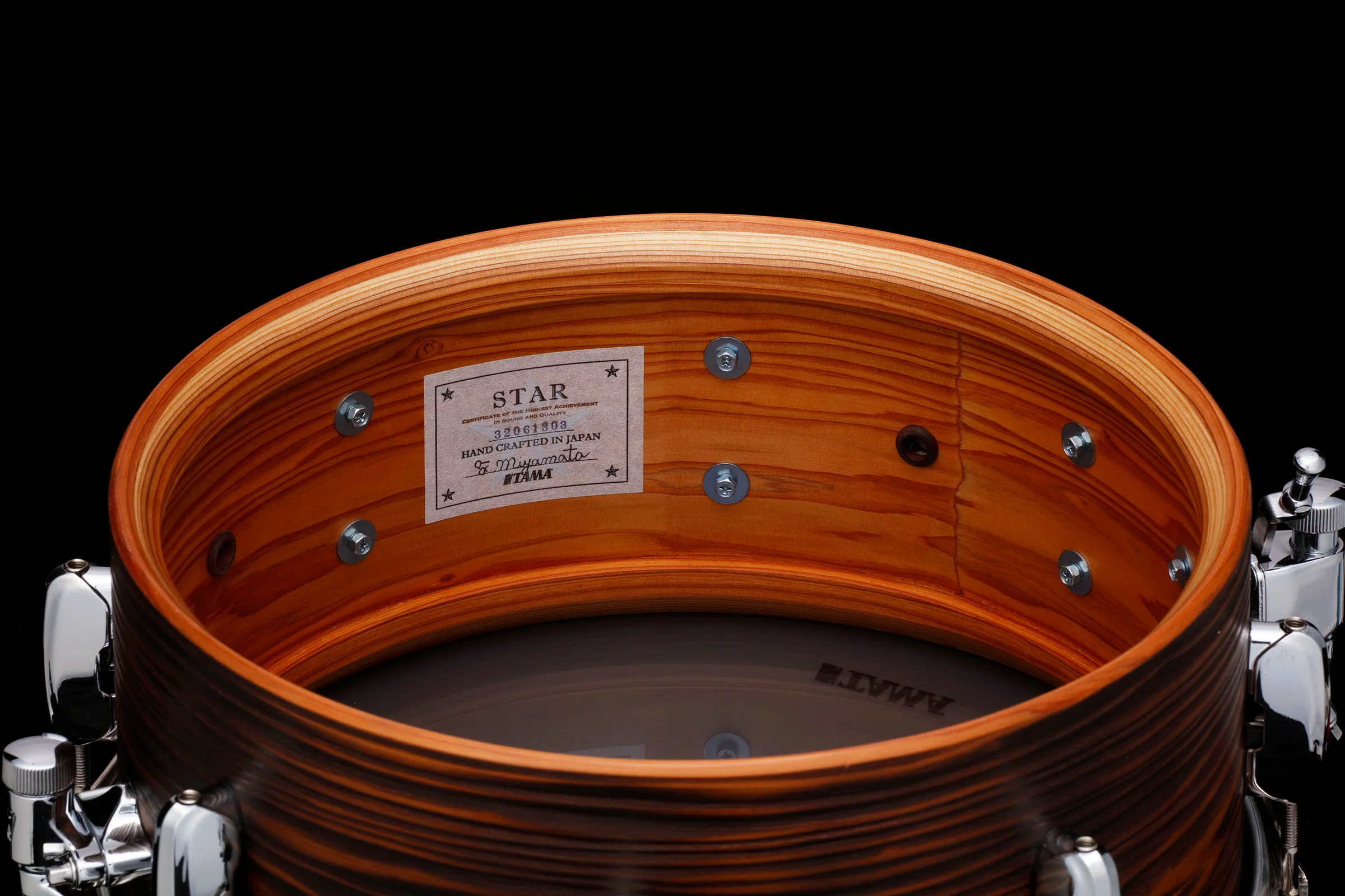 TAMA TLJC146-BOC STAR RESERVE SOLID JAPANESE CEDAR CAJA BATERIA 14X6 BURNT OILED CEDAR - Image 6