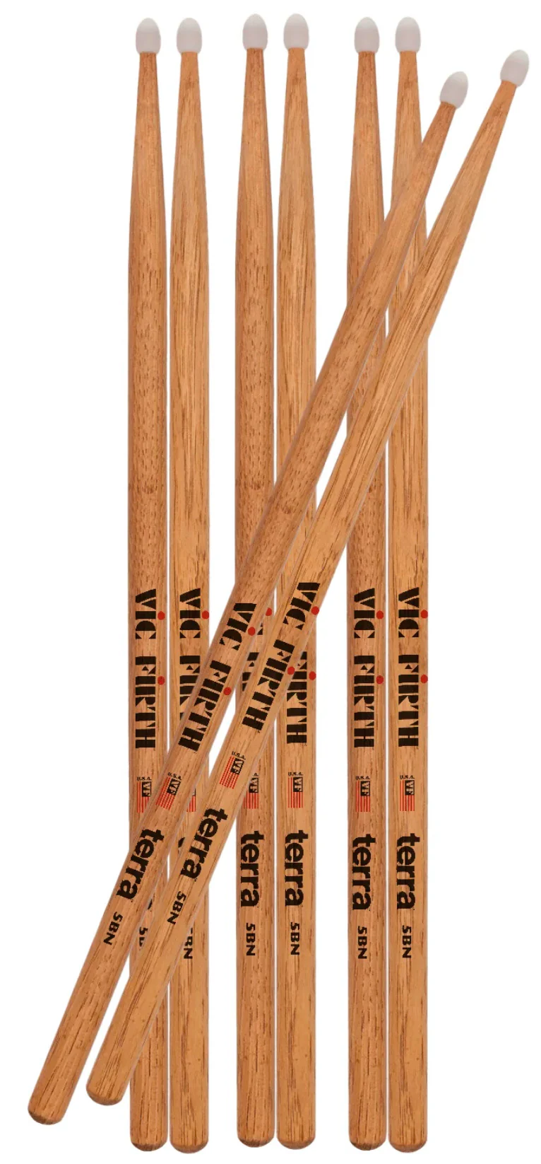 VIC FIRTH P5BTN4PK AMERICAN CLASSIC TERRA PACK 4 BAQUETAS BATERIA PUNTA DE NYLON