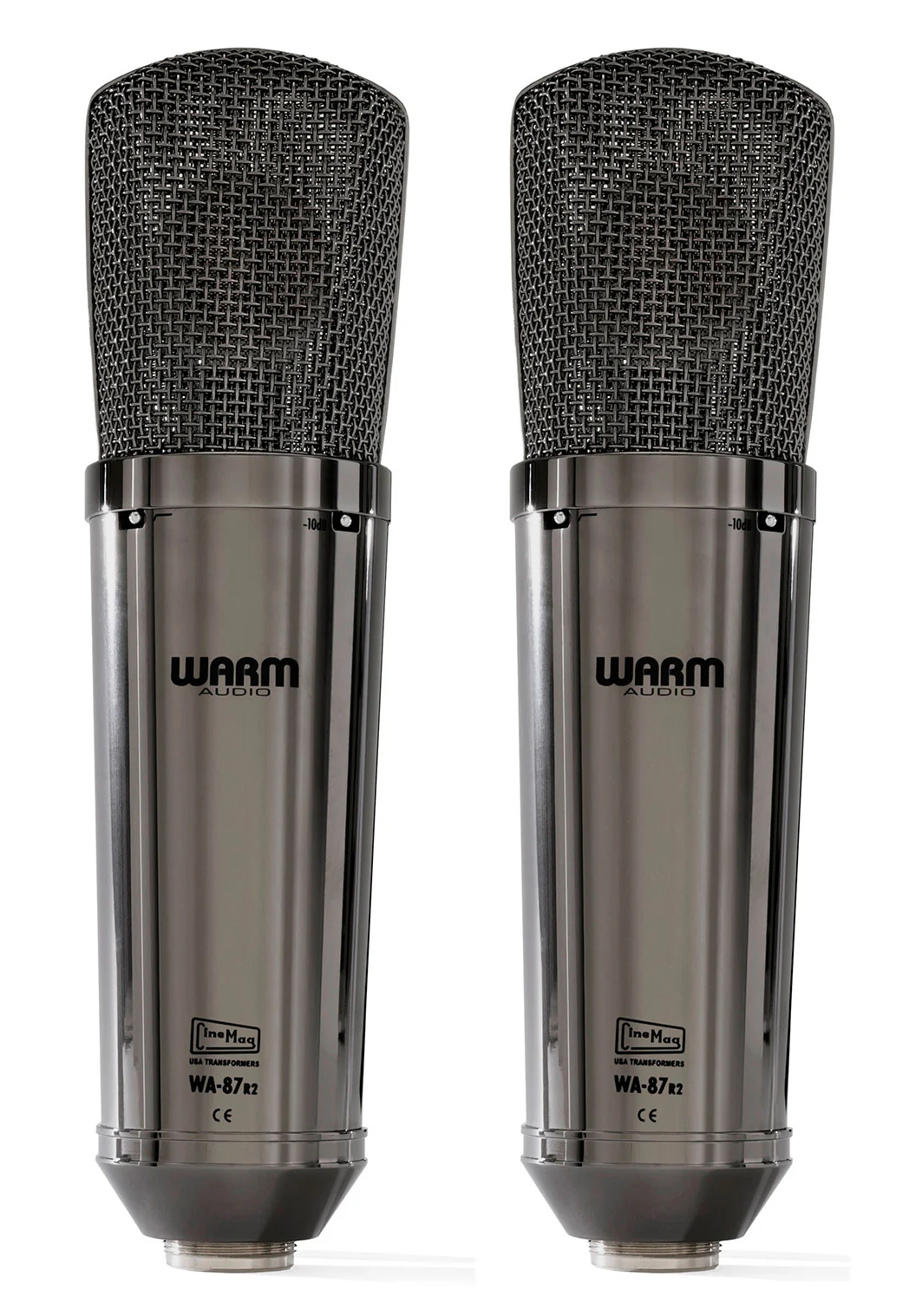 WARM AUDIO WA-87 R2 TS PAREJA DE MICROFONOS DE CONDENSADOR TRIPLE PATRON POLAR TITANIUM SILVER