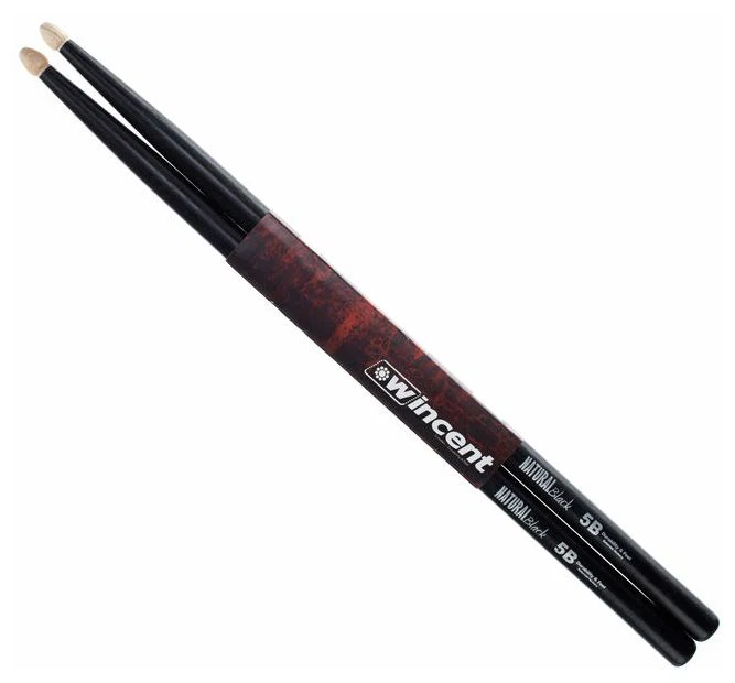 WINCENT W86 HICKORY 5BCB BAQUETAS BATERIA NEGRAS