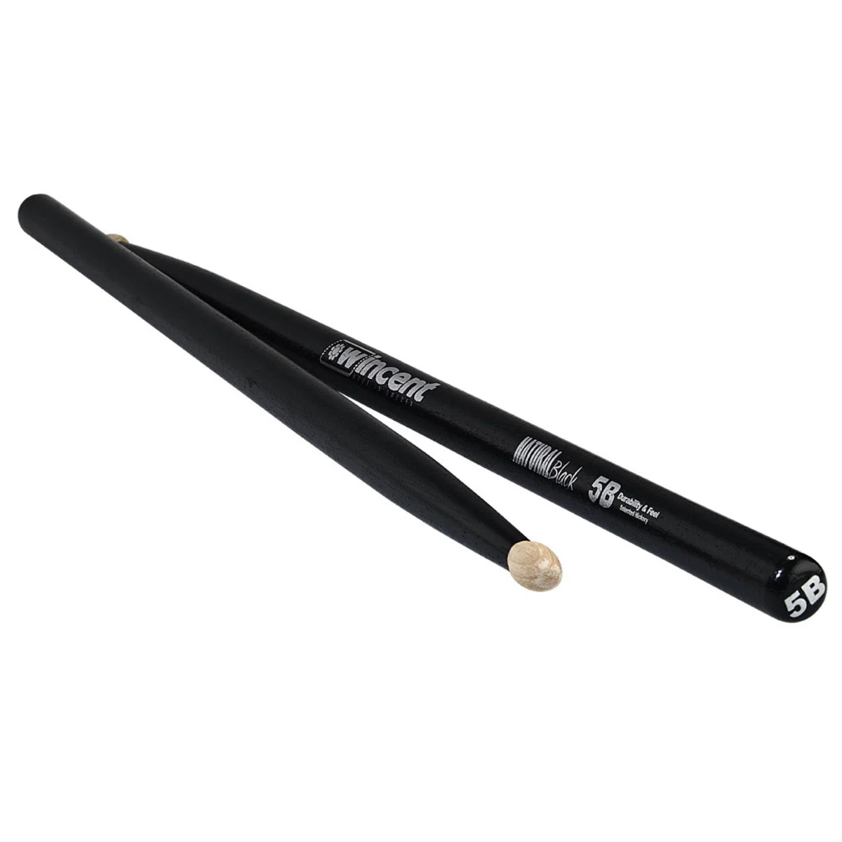 WINCENT W86 HICKORY 5BCB BAQUETAS BATERIA NEGRAS - Image 6