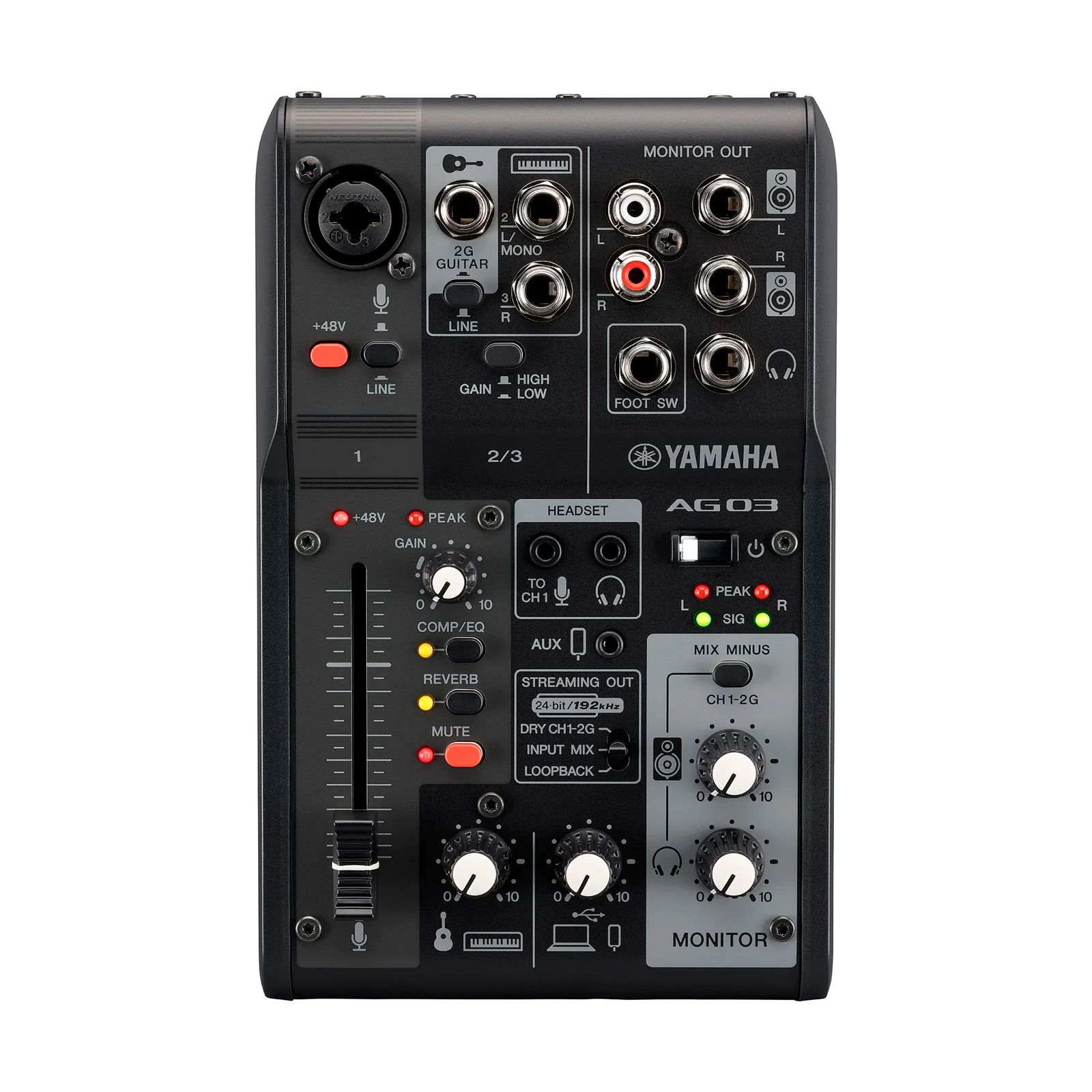 YAMAHA AG03BL MK2 MESA DE MEZCLAS PARA STREAMING 3 CANALES NEGRA - Image 13
