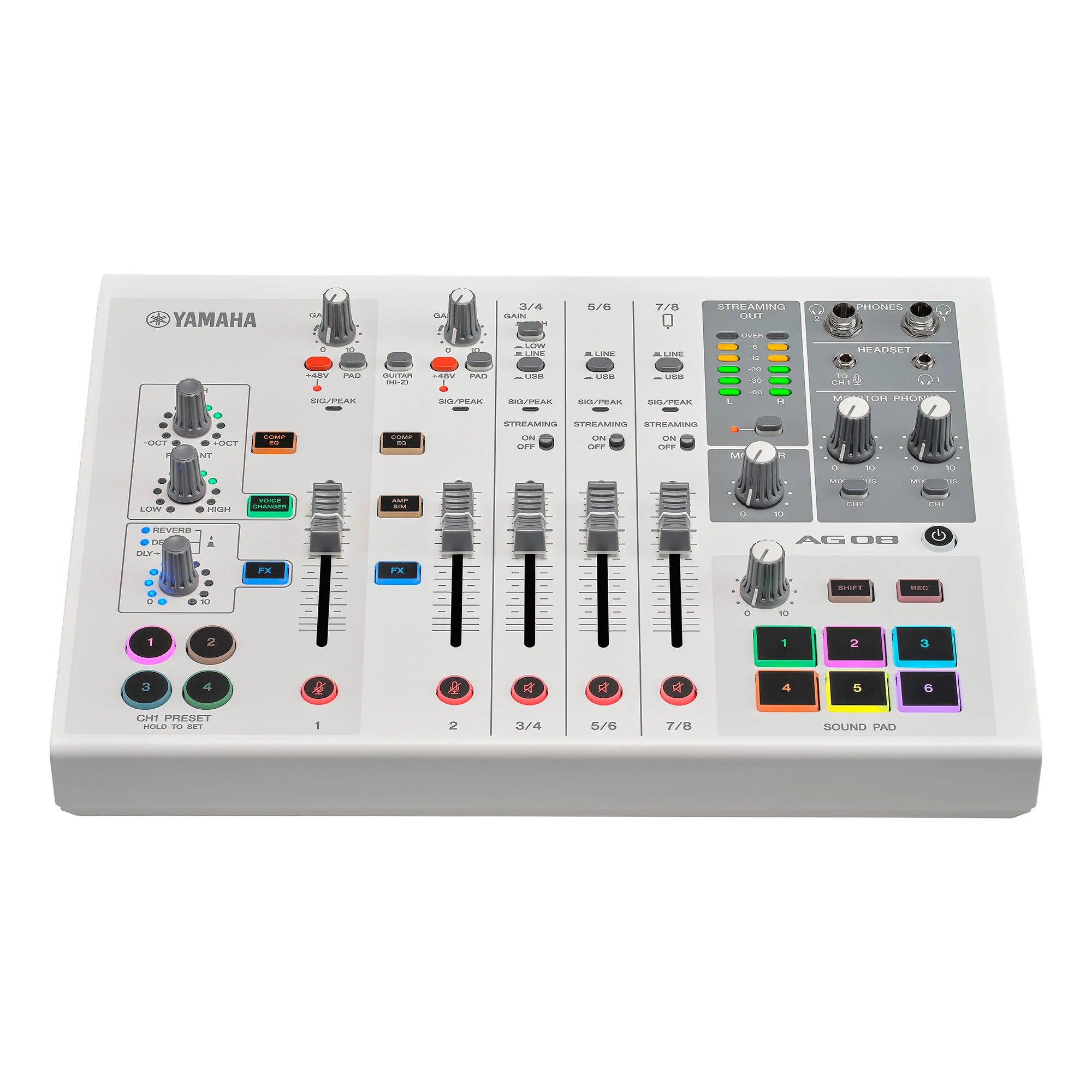 YAMAHA AG08WH MESA DE MEZCLAS PARA STREAMING 8 CANALES BLANCA - Image 3