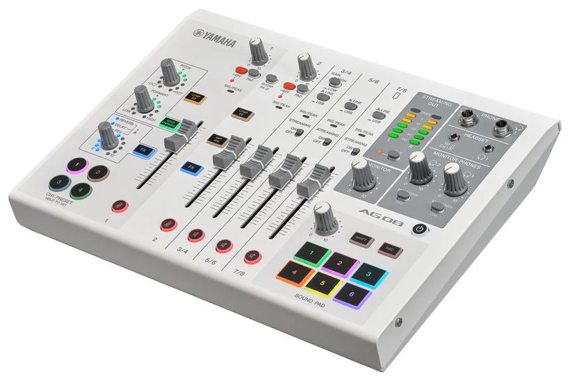 YAMAHA AG08WH MESA DE MEZCLAS PARA STREAMING 8 CANALES BLANCA - Image 4