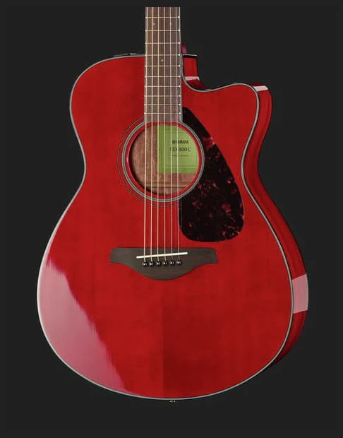 YAMAHA FSX800C RR GUITARRA ELECTROACUSTICA CONCIERTO RUBY RED - Image 7
