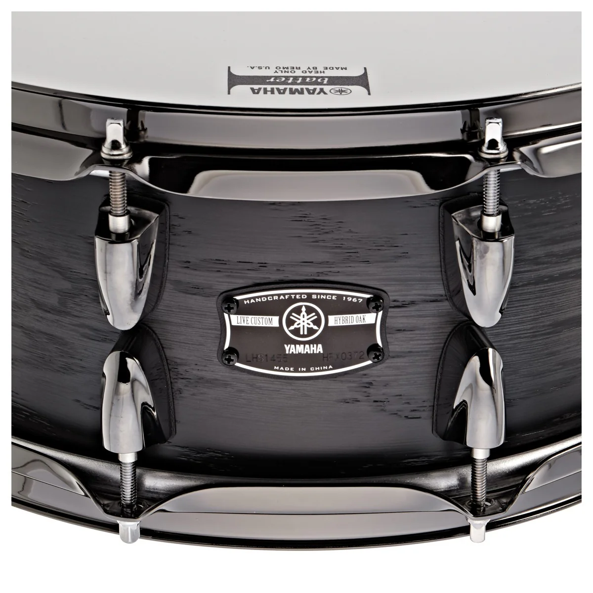 YAMAHA LHS1455 CS LIVE CUSTOM HYBRID OAK CAJA BATERIA 14X5.5 UZU CHARCOAL SUNBURST - Image 6