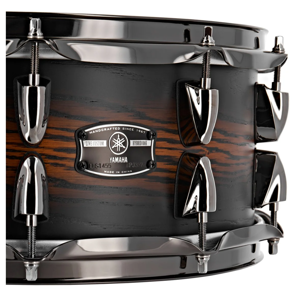 YAMAHA LHS1455 ES LIVE CUSTOM HYBRID OAK CAJA BATERIA 14X5.5 UZU EARTH SUNBURST - Image 6