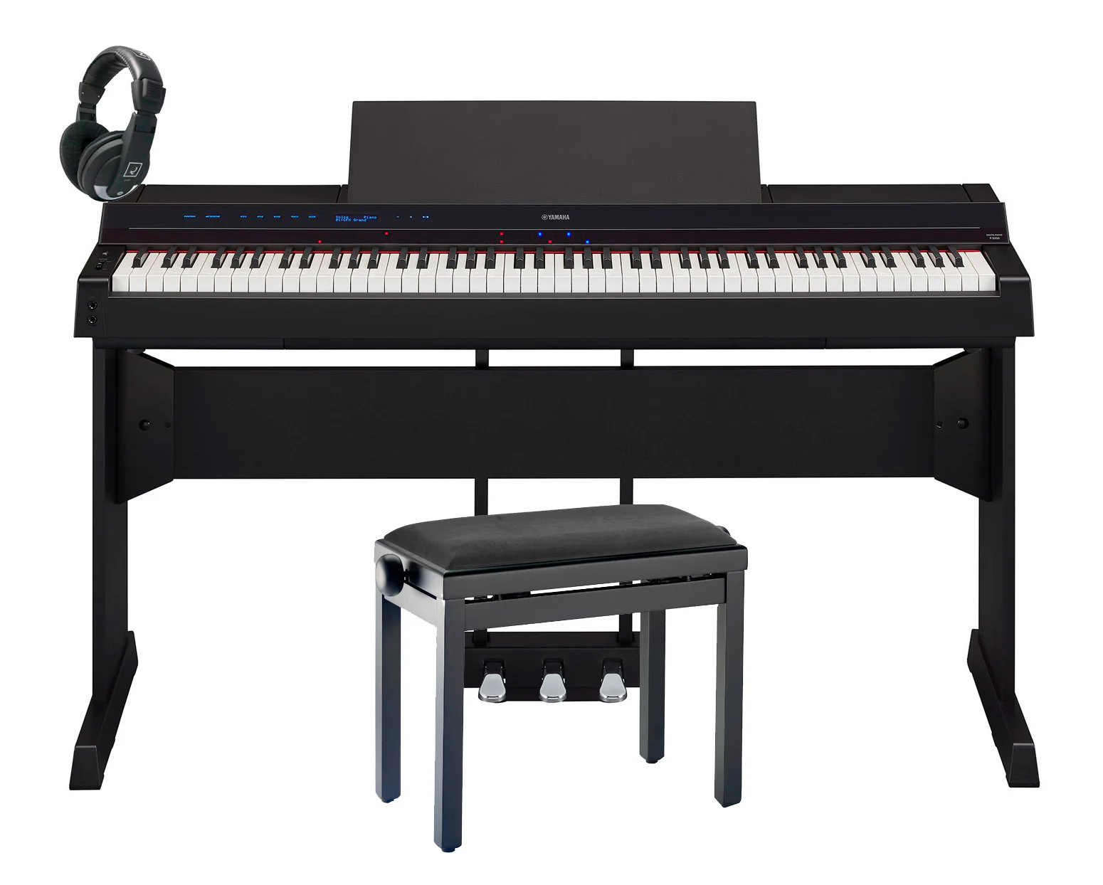 YAMAHA -PACK- PS500B PIANO DIGITAL NEGRO + SOPORTE + PEDALERA + BANQUETA Y AURICULARES