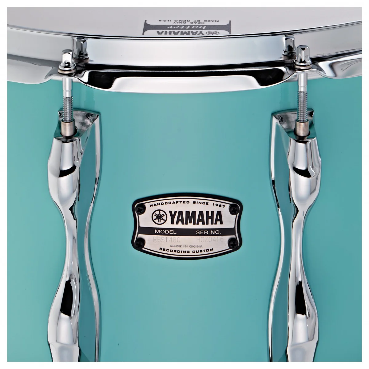 YAMAHA RBS1480 SFG RECORDING CUSTOM CAJA BATERIA 14X8 SURF GREEN - Image 12