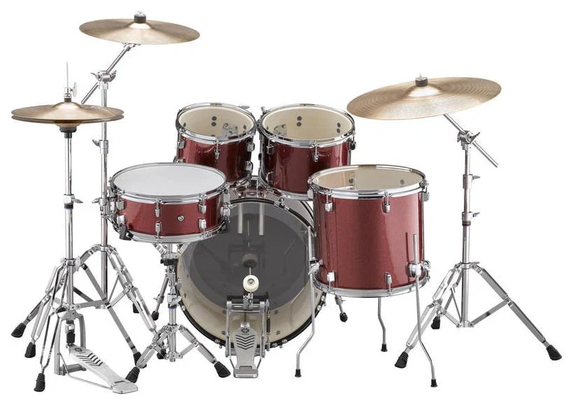 YAMAHA RDP0F5 BGG CPSET RYDEEN BATERIA ACUSTICA CON HERRAJES Y PLATOS BURGUNDY GLITTER - Image 3