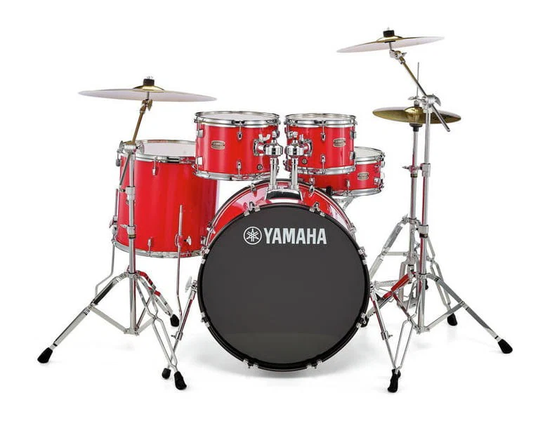 YAMAHA RDP0F5 RD CPSET RYDEEN BATERIA ACUSTICA CON HERRAJES Y PLATOS HOT RED - Image 2