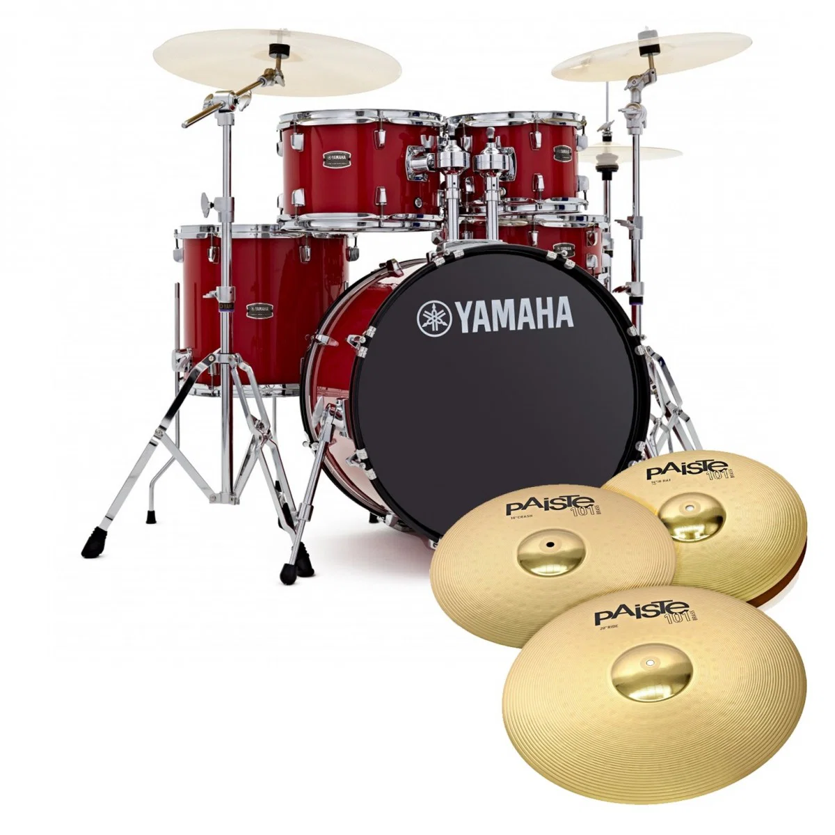 YAMAHA RDP2F5 RD CPSET RYDEEN BATERIA ACUSTICA CON HERRAJES Y PLATOS HOT RED - Image 13