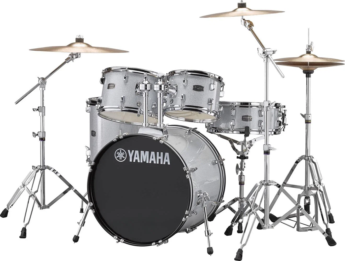 YAMAHA RDP2F5 SLG CPSET RYDEEN BATERIA ACUSTICA CON HERRAJES Y PLATOS SILVER GLITTER - Image 3