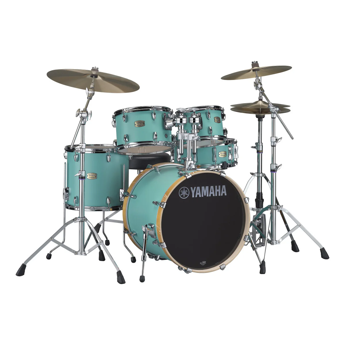 YAMAHA SBP0F5 MSG HW780 STAGE CUSTOM BIRCH BATERIA ACUSTICA CON HERRAJES MATTE SURF GREEN