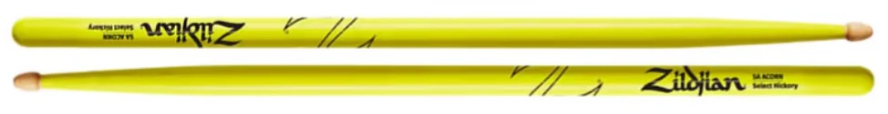 ZILDJIAN 5ACWDGY PAR BAQUETAS 5A NEON AMARILLO - Image 6