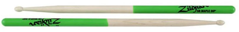 ZILDJIAN 5AMG PAR BAQUETAS 5A DE ARCE ACABADO VERDE