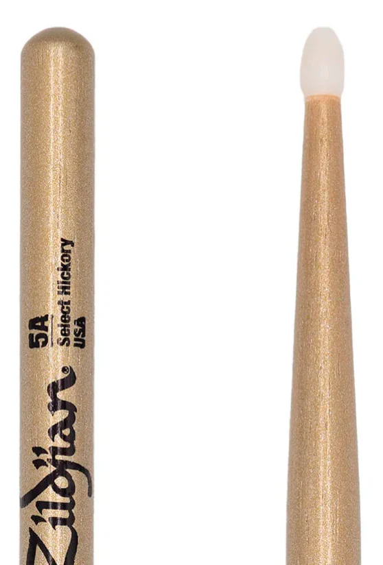 ZILDJIAN Z5ACGNZC Z CUSTOM PAR BAQUETAS BATERIA PUNTA NYLON GOLD CHROMA - Image 3