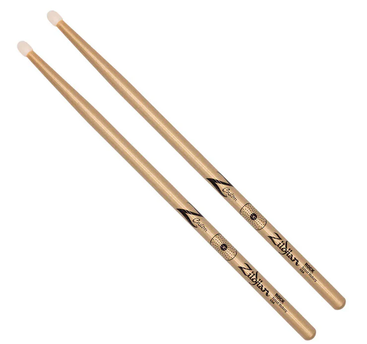 ZILDJIAN ZRKCGNZC Z CUSTOM ROCK NYLON PAR BAQUETAS BATERIA GOLD CHROMA
