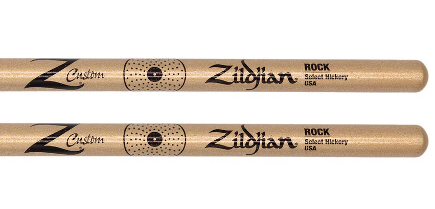 ZILDJIAN ZRKCGNZC Z CUSTOM ROCK NYLON PAR BAQUETAS BATERIA GOLD CHROMA - Image 2