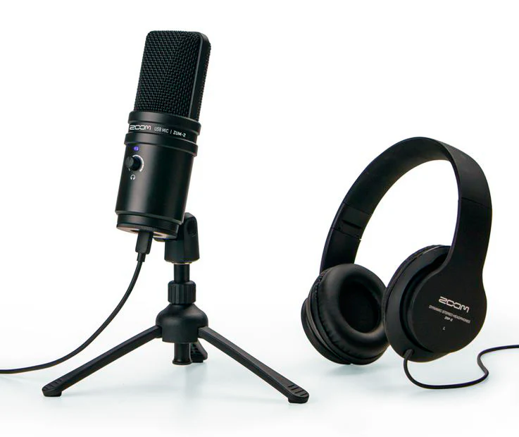 ZOOM ZUM2 PMP PODCAST MIC PACK MICROFONO CONDENSADOR USB CON AURICULARES